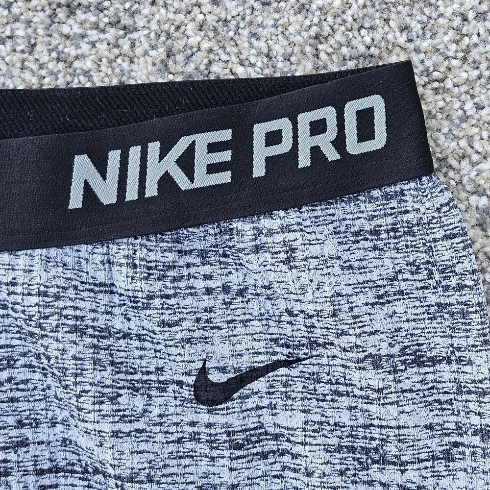 Nike Pro Leggings Purple Gray Athletic Training Workout Pants Women's Size XL